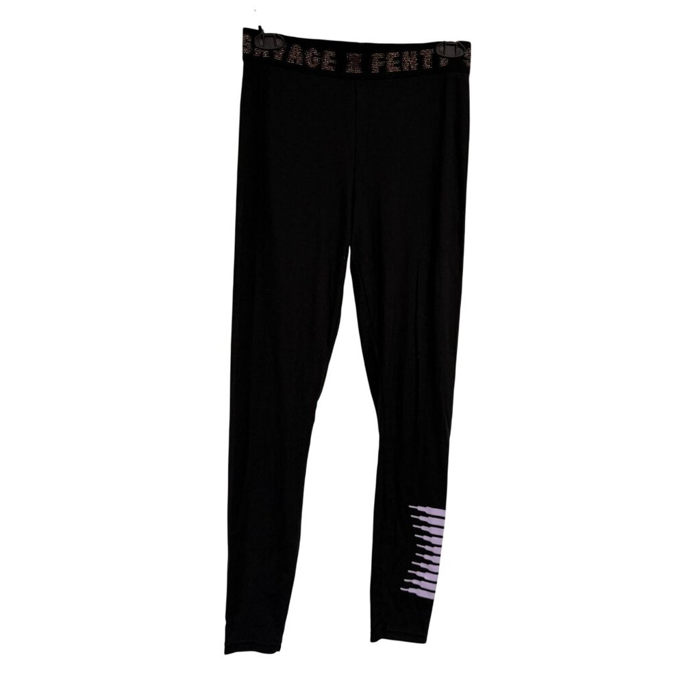 Savage X Fenty Forever Savage Jersey Legging Black Caviar Purple Lavender Size M